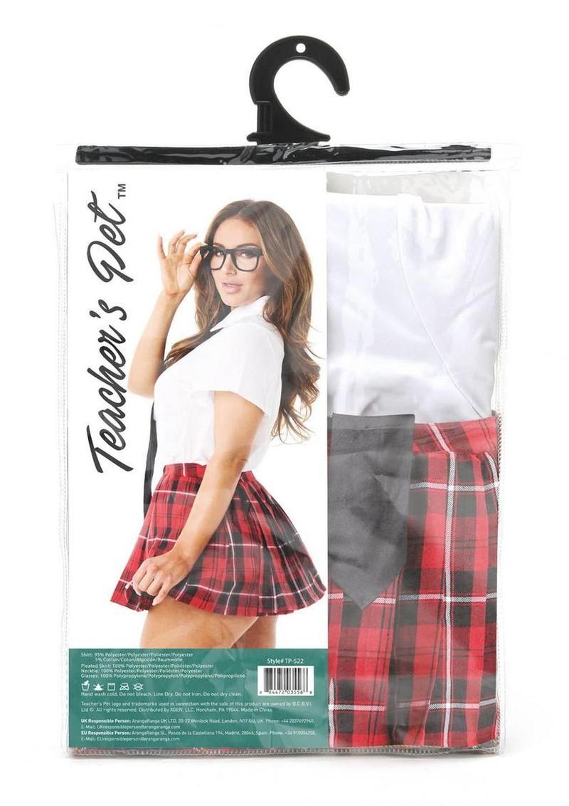 Teacher`s Pet Private School Sweetheart Costume (4 Piece) – O/S – Red/White
