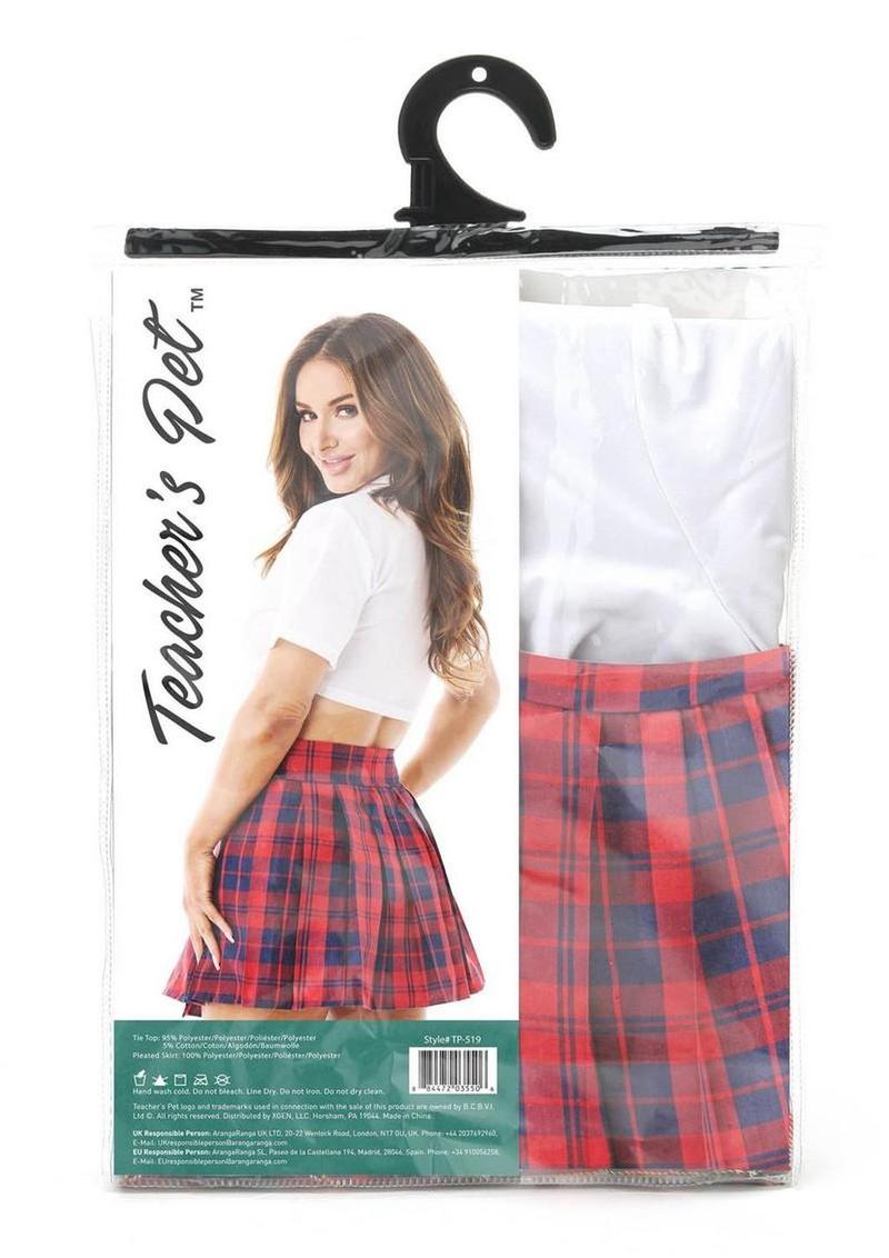 Teacher`s Pet Schoolgirl Costume (2 Piece) – O/S – Red/White