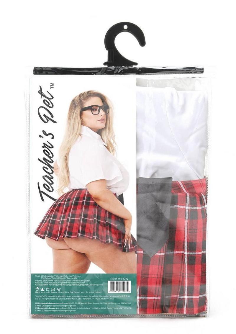 Teacher`s Pet Private School Sweetheart Costume (4 Piece) – Queen – Red/White