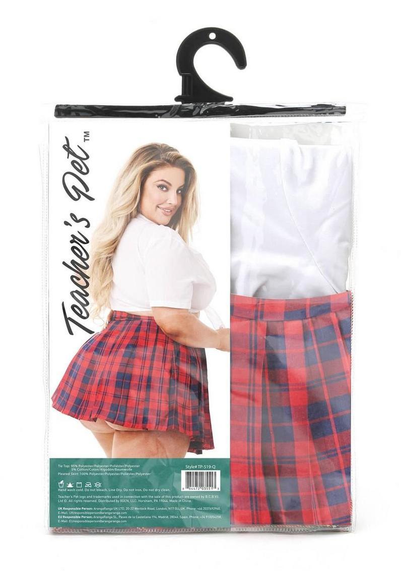 Teacher`s Pet Schoolgirl Costume (2 Piece) – Queen – Red/White