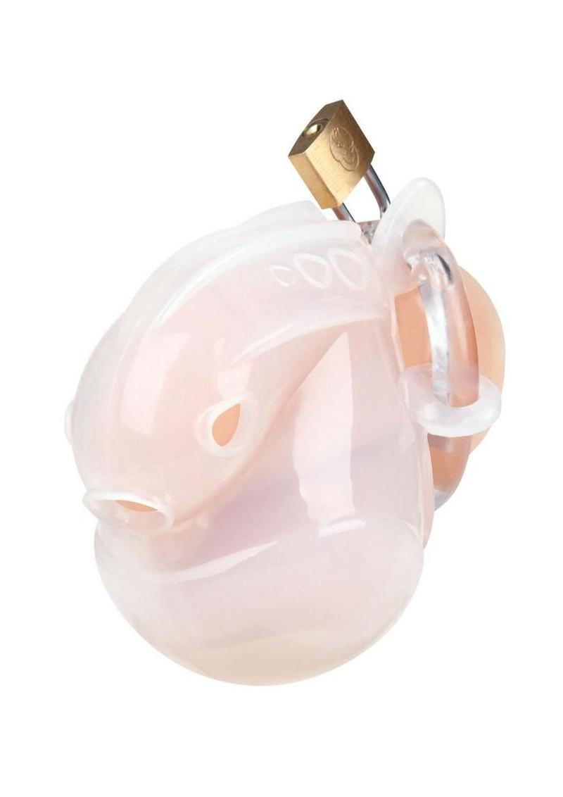 Blueline Full Restraint Silicone Cock and Balls Chastity Device 100% Coverage – White