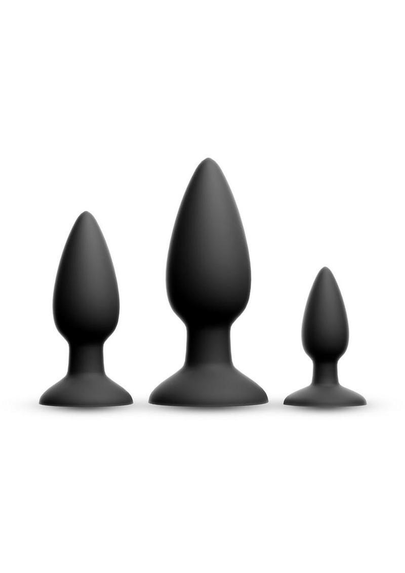 Renegade Triple Strike Silicone Anal Plug Kit (3pc Set) – Black
