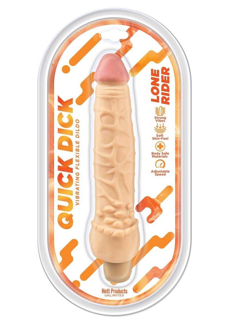 Lone Rider Quick Dick Vibrating Flex Dildo 6in – Vanilla