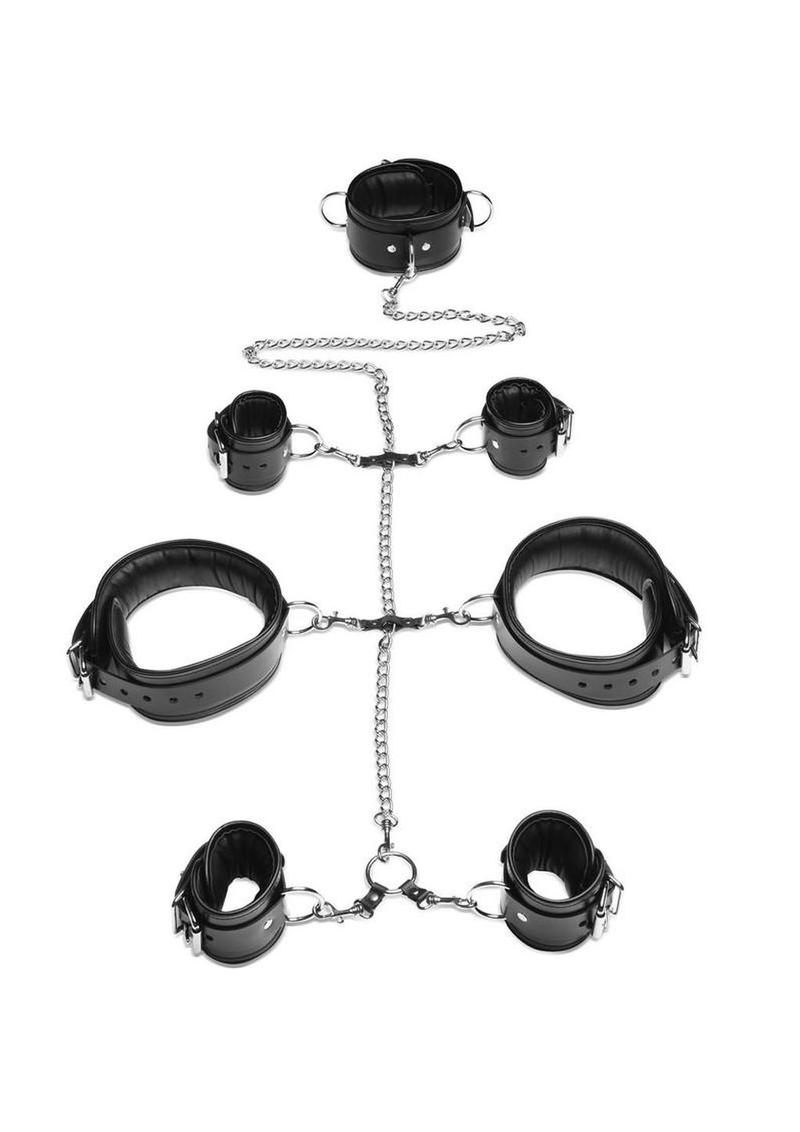 Strict Leather Bondage Set – Black