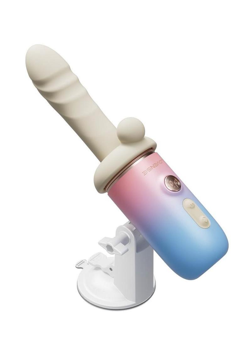 Lovense Spinel Massage Gun Dildo Thrusting Attachment and Heating Component – White/Pink