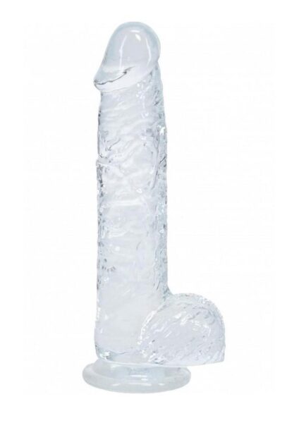 RealRock Crystal Clear Realistic Dildo with Balls 5in - Clear