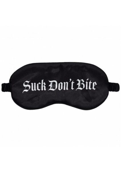 Ouch! Suck Don`t Bite Printed Satin Mask - Black