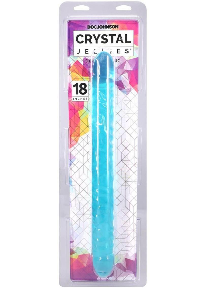 Crystal Jellies Double Dildo 18in - Teal