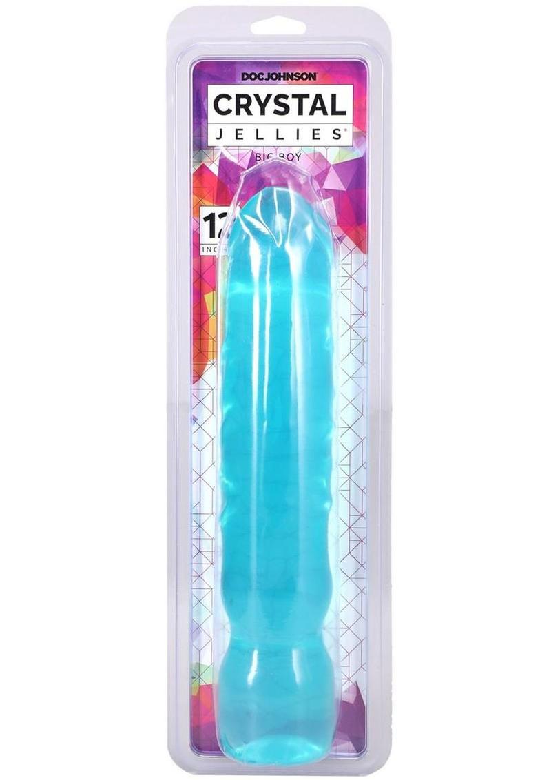 Crystal Jellies Big Boy Dildo 12in - Teal