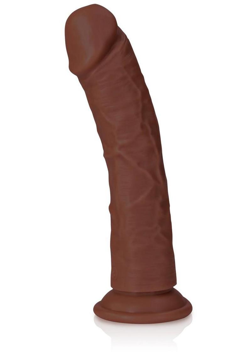 RealRock Realistic Skin Curved Dildo 8in – Chocolate