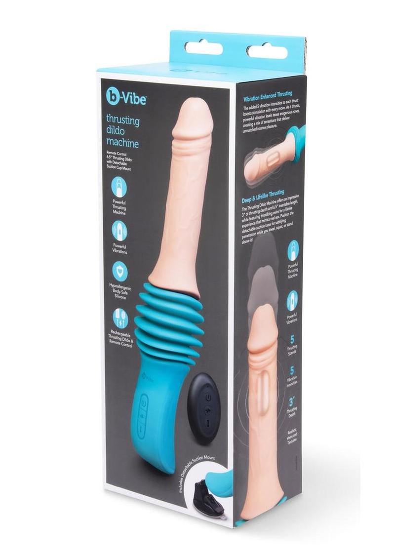 B-Vibe Thrusting Silicone Dildo Machine 6.5in - Vanilla