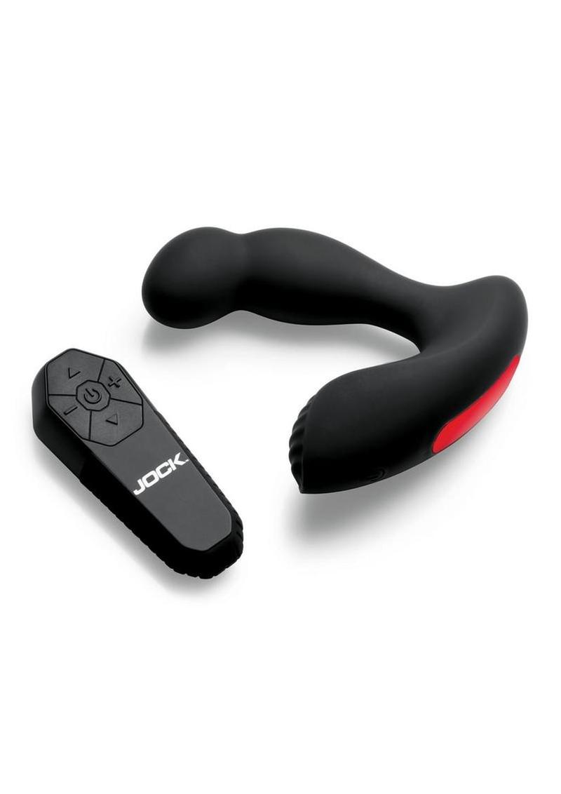 Jock P-Force Milking Rechargeable Silicone Prostate Vibrator w/ Remote Control – Black