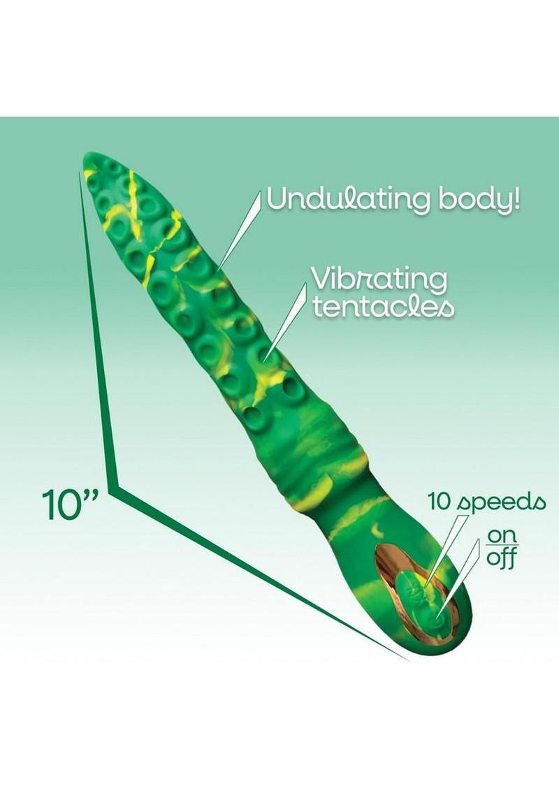 Alien Nation Nessie Rechargeable Silicone Vibrator – Green/Yellow