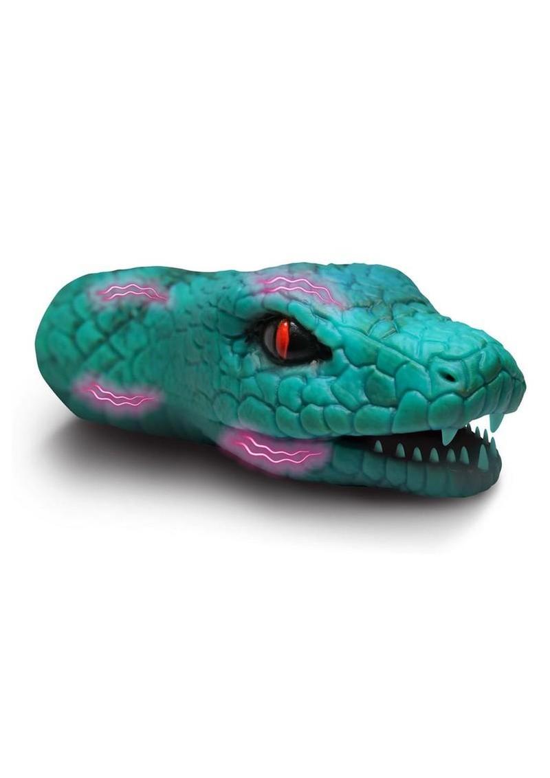 Creature Cocks Python Vibrating Rechargeable Silicone Masturbator – Green/Black