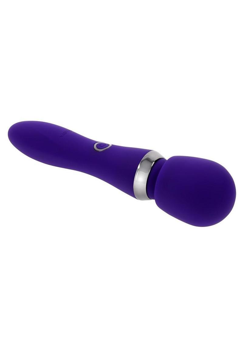 Selopa Merlin Rechargeable Silicone Wand Vibrator – Purple/Silver