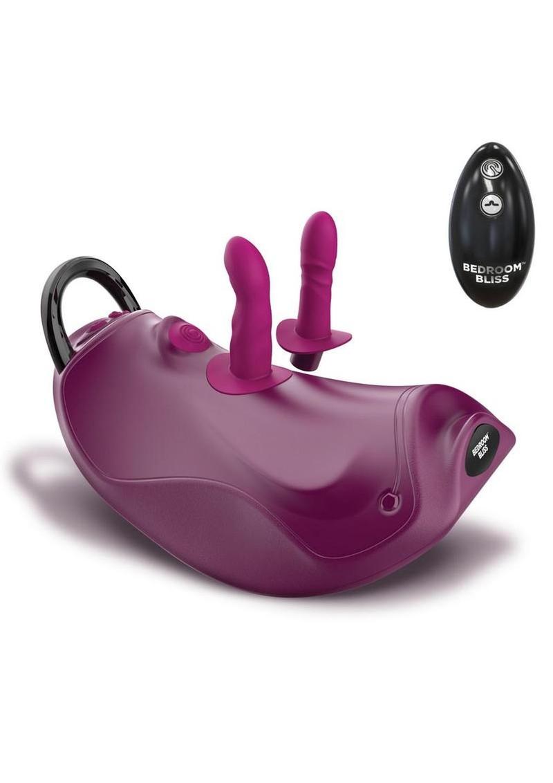 Bedroom Bliss Wild Ride Rocking Saddle Rechargeable Sex Machine with Remote – Purple