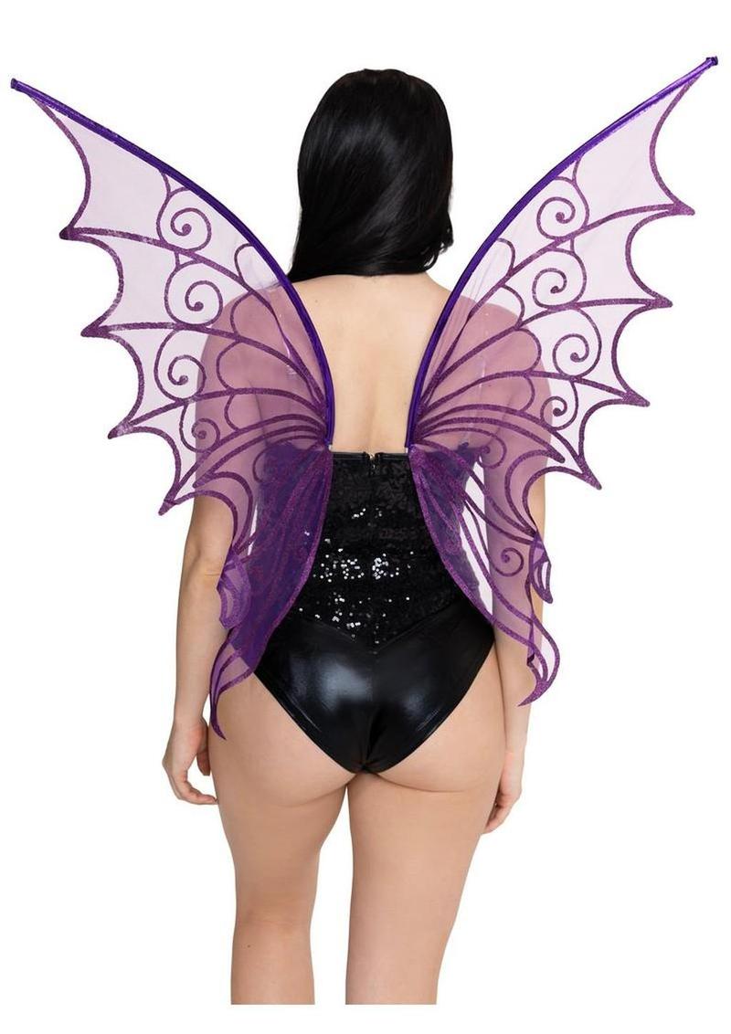 Leg Avenue Glitter Strapless Pixie Wings – O/S – Purple