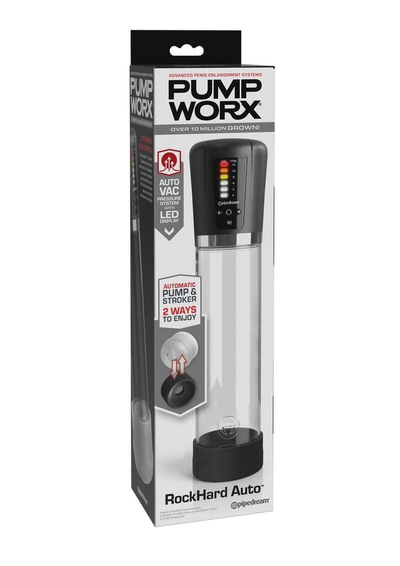 Pump Worx Rock Hard Auto Rechargeable Pump - Clear/Black