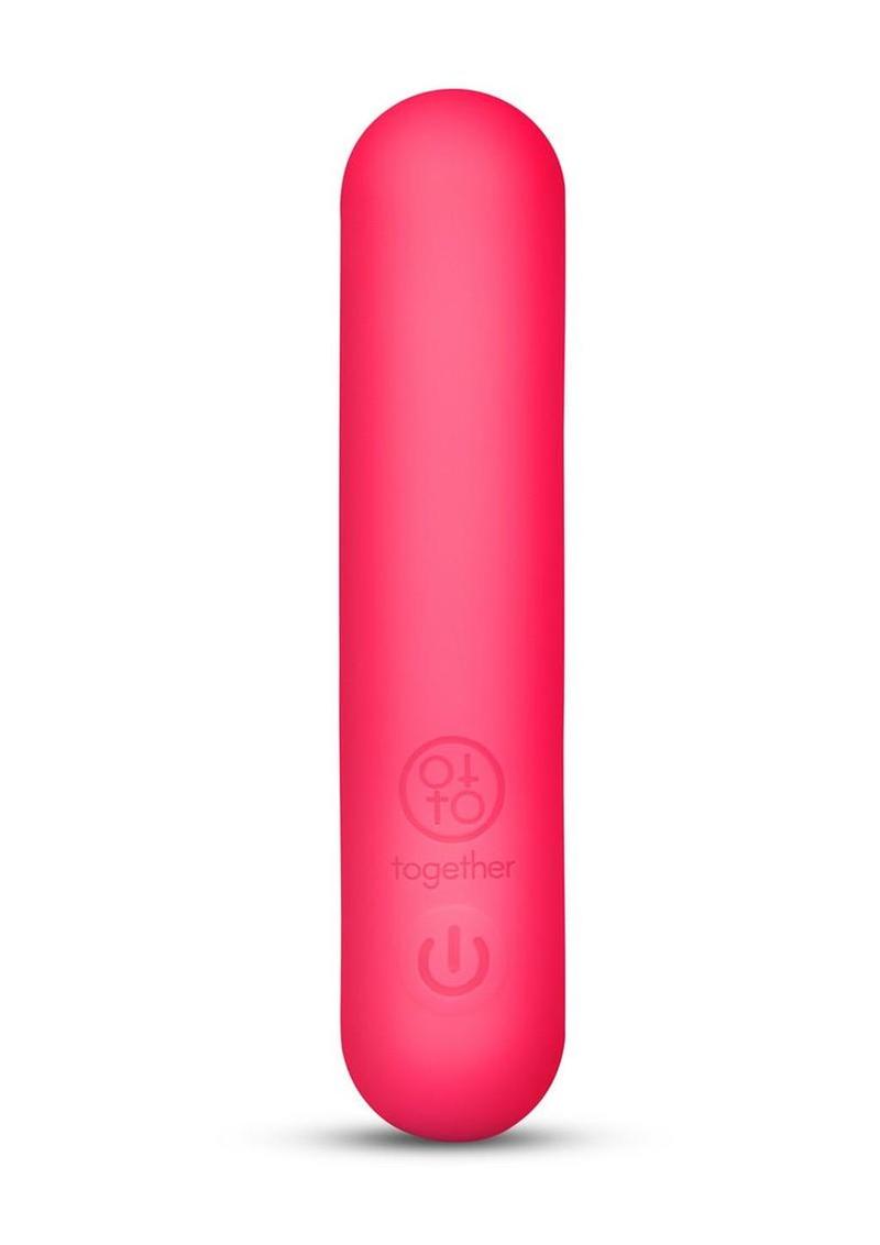 Together Teaser Silicone Rechargeable Bullet Vibrator 4in – Pink