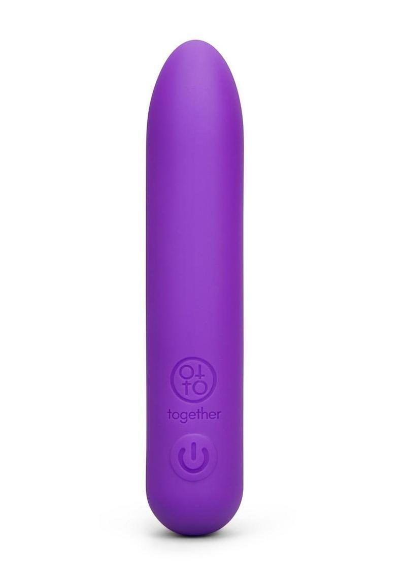 Together Tip Pointy Bullet Silicone Rechargeable Vibrator 4in – Purple