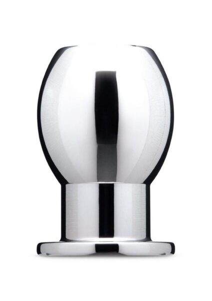 B-Vibe Aluminum Hollow Tunnel Butt Plug 3in - Silver